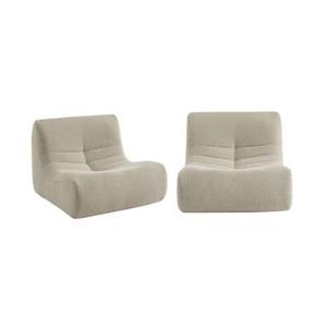 sweeek - Modulaire stoel één zitplaats textuur bouclé (set van 2)
