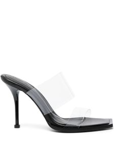 Alexander McQueen mules en cuir 100 mm à bout ouvert - Noir