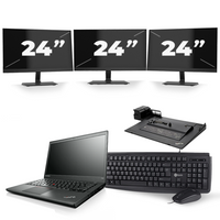 Lenovo ThinkPad T440s - Intel Core i7-4e Generatie - 14 inch - 8GB RAM - 240GB SSD - Windows 11 + 3x 24 inch Monitor - thumbnail