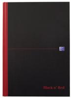 Oxford BLACK N&apos; RED gebonden boek, 192 bladzijden, ft A4, geruit 5 mm