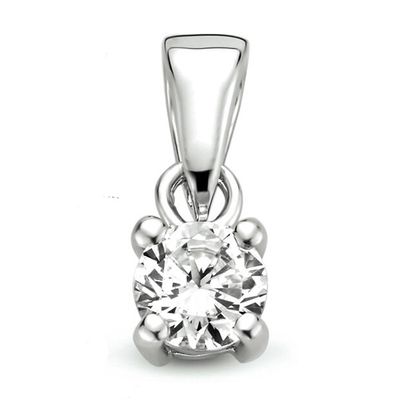 Hanger 1323256 zilver gerhodineerd Zirkonia steen is 4,5 mm