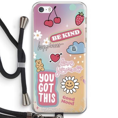 Positivity: iPhone 5 / 5S / SE Transparant Hoesje met koord