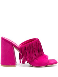 Stuart Weitzman mules Tia Fringe 100 mm - Rose