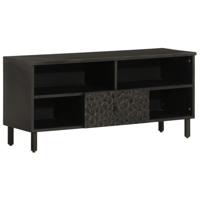 Tv-meubel 100x33x46 cm massief mangohout zwart - thumbnail