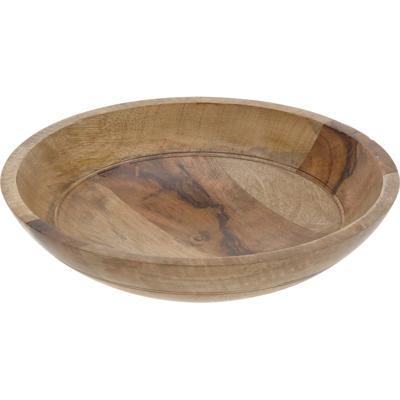 Fruitschaal/fruitmand - donker mangohout - 30 x 7 cm - serveerschaal