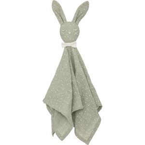 Konijn knuffeldoekje/tuttel lapje van zachte pluche - groen - 50 cm - Knuffeldoek