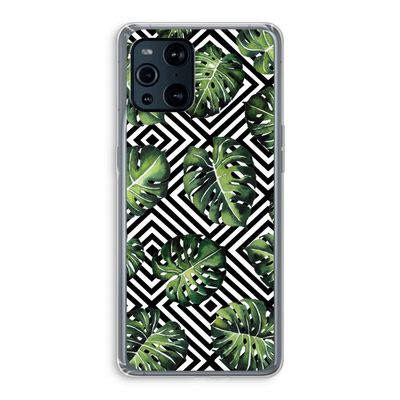 Geometrische jungle: Oppo Find X3 Pro Transparant Hoesje