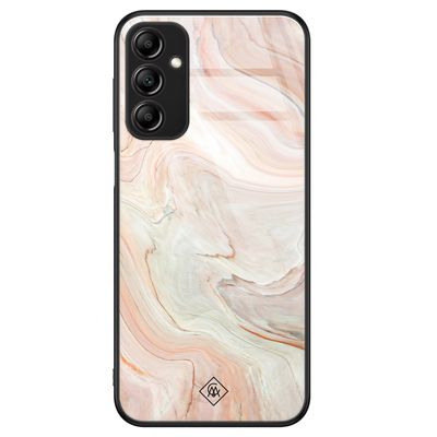 Samsung Galaxy A14 glazen hardcase - Marmer waves