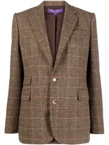 Ralph Lauren Collection blazer boutonné à motif pied-de-poule - Marron