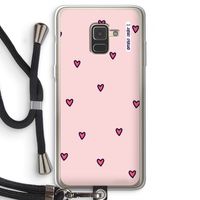 Hartjes: Samsung Galaxy A8 (2018) Transparant Hoesje met koord