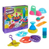 Kinetic Sand - Ultimate Sandisfying-set met 907 g roze geel en blauwgroen speelzand - met 10 vormen en gereedschappen - Sensorisch speelgoed - thumbnail