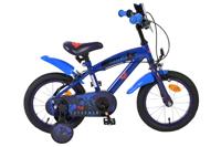 Superman kinderfiets - jongens - 14 inch - blauw - twee handremmen