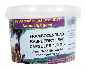 DIERENDROGIST FRAMBOZENBLAD CAPSULES 400 MG 100 ST