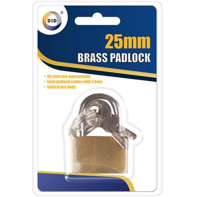 DID Hangslot met 3 sleutels - 3 cm - messing