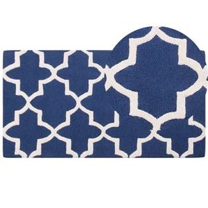 Beliani - SILVAN - Laagpolig vloerkleed - Blauw - 80 x 150 cm - Wol