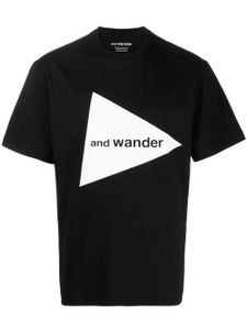 and Wander logo-print jersey T-shirt - Noir