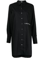 Karl Lagerfeld robe chemise en coton à logo embossé - Noir