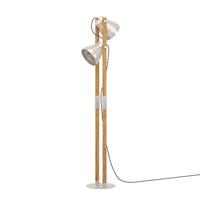 EGLO Cawton Vloerlamp - E27 - 134,5 cm - Grijs|Bruin - Staal|Hout