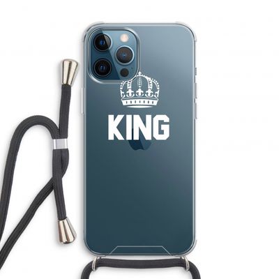 King zwart: iPhone 12 Pro Transparant Hoesje met koord