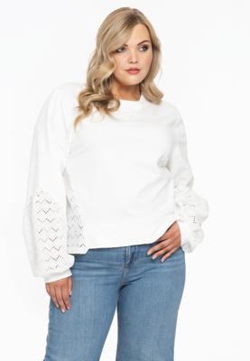 Yoek Sweatshirt met kant | Beige | Maat 58/60