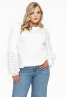 Yoek Sweatshirt met kant | Beige | Maat 50/52 Yoek Sweatshirt met kant | Beige | Maat 50/52