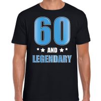 60 and legendary verjaardag kado shirt / kleding 60 jaar zwart voor heren 2XL  - - thumbnail