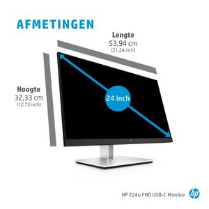 HP E24u G4 LCD-monitor Energielabel D (A - G) 60.5 cm (23.8 inch) 1920 x 1080 Pixel 16:9 5 ms USB-C, USB-A 3.2 Gen 1, DisplayPort, HDMI IPS LCD