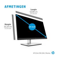 HP E24u G4 LCD-monitor Energielabel D (A - G) 60.5 cm (23.8 inch) 1920 x 1080 Pixel 16:9 5 ms USB-C, USB 3.2 Gen 1, DisplayPort, HDMI IPS LCD - thumbnail