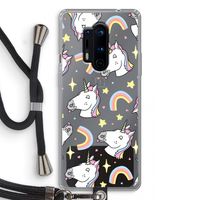 Rainbow Unicorn: OnePlus 8 Pro Transparant Hoesje met koord