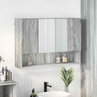 Badkamer spiegelkast Grijs sonoma 80 x 17 x 55 cm Bewerkt hout