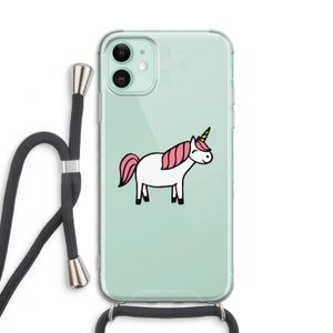 Eenhoorn: iPhone 11 Transparant Hoesje met koord