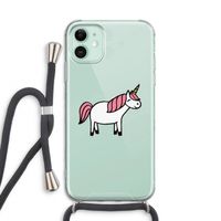 Eenhoorn: iPhone 11 Transparant Hoesje met koord