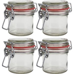 4x Mini weckpotten/inmaakpotten 100 ml met beugelsluiting