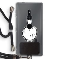 Middle finger black: Sony Xperia XZ2 Transparant Hoesje met koord