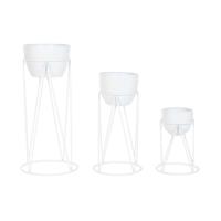 Grondlegger Home ESPRIT Wit Metaal Stads 38 x 38 x 80 cm (3 Onderdelen)