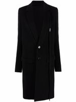 Ann Demeulemeester manteau à simple boutonnage - Noir