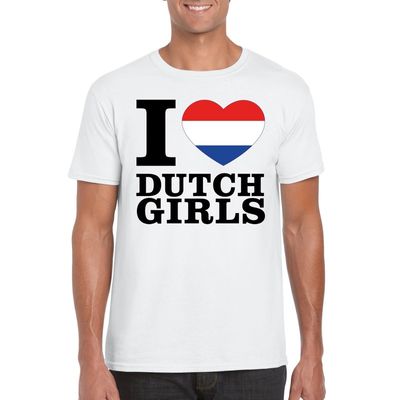 I love Dutch girls t-shirt wit heren