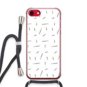 Hipster stripes: iPhone SE 2020 Transparant Hoesje met koord
