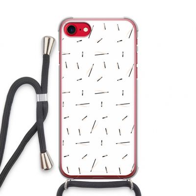 Hipster stripes: iPhone SE 2020 Transparant Hoesje met koord