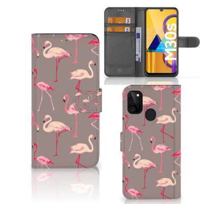 Samsung Galaxy M21 | M30s | Telefoonhoesje | Met pasjeshouder | Flamingo