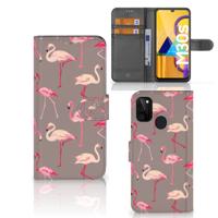 Samsung Galaxy M21 | M30s | Telefoonhoesje | Met pasjeshouder | Flamingo