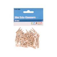 Humbert 40x mini decoratieve houten clips - 25mm - knijpers   -