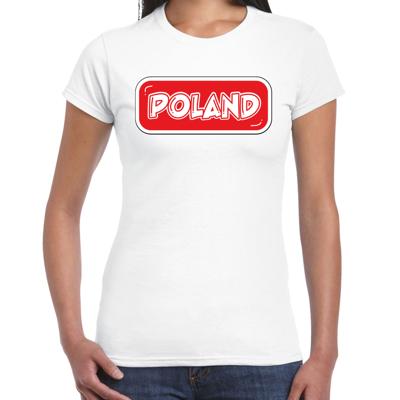 Verkleed T-shirt voor dames - Polen - wit - supporter - themafeest