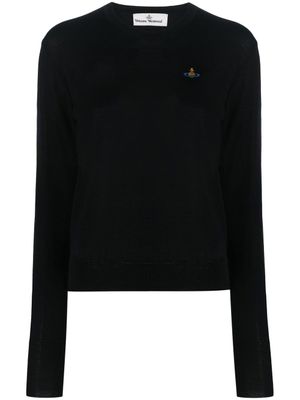 Vivienne Westwood pull en maille fine à broderies Orb - Noir