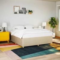 Bedframe zonder matras stof crèmekleurig 200x200 cm