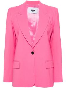 MSGM blazer boutonné à revers pointus - Rose