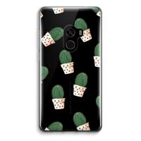 Cactusprint roze: Xiaomi Mi Mix 2 Transparant Hoesje - thumbnail