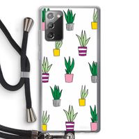 Sanseveria: Samsung Galaxy Note 20 / Note 20 5G Transparant Hoesje met koord