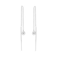 Karma Pull Through Doortrek Oorbellen Pearl Zilver