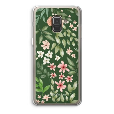 Botanical green sweet flower heaven: Samsung Galaxy A8 (2018) Transparant Hoesje